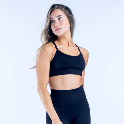 Dynamic Backless Sports Bra - Black